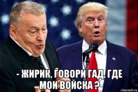  - жирик, говори гад, где мои войска ?