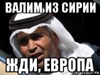 валим из сирии жди, европа