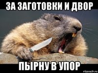 за заготовки и двор пырну в упор