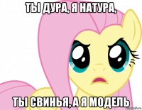 ты дура, я натура, ты свинья, а я модель