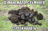 думаю мало, сру много сергей какать