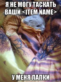 я не могу таскать ваши <item name> у меня лапки