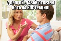 дорогой, давай отвезем кота на кострацию 