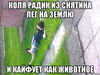 коля радик из снятина лег на землю и кайфует как животное