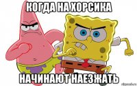 когда на хорсика начинают наезжать