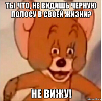 ты что, не видишь черную полосу в своей жизни? не вижу!