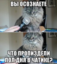 вы осознаете что пропиздели пол дня в чатике?