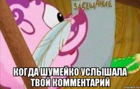  когда шумейко услышала твой комментарий