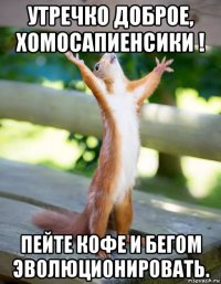 утречко доброе, хомосапиенсики ! пейте кофе и бегом эволюционировать.