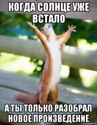 когда солнце уже встало а ты только разобрал новое произведение
