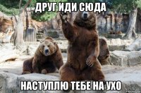 друг иди сюда наступлю тебе на ухо