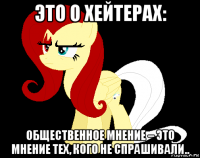 это о хейтерах: общественное мнение – это мнение тех, кого не спрашивали..