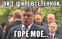 ой-ё, шире вселенной горе моё...