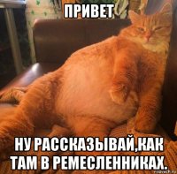 привет ну рассказывай,как там в ремесленниках.