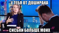у тебя от доширака сиськи больше моих