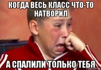 когда весь класс что-то натворил а спалили только тебя
