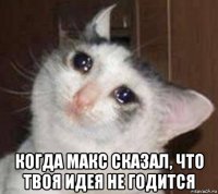 когда макс сказал, что твоя идея не годится