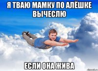 я тваю мамку по алёшке вычеслю если она жива