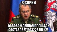 в сирии освобожденная площадь составляет 503223 кв.км.