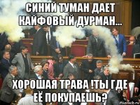 синий туман дает кайфовый дурман... хорошая трава !ты где её покупаешь?