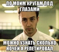 по моим кругам под глазами можно узнать сколько ночей я репетировал