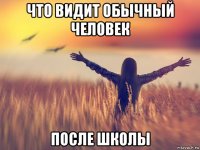 что видит обычный человек после школы