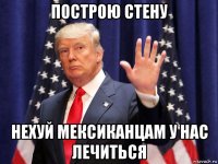 построю стену нехуй мексиканцам у нас лечиться