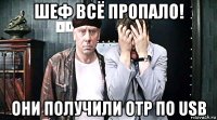 шеф всё пропало! они получили otp по usb