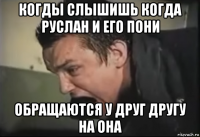 когды слышишь когда руслан и его пони обращаются у друг другу на она