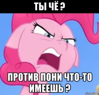 ты чё ? против пони что-то имеешь ?
