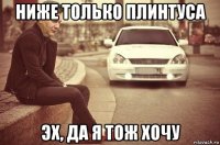 ниже только плинтуса эх, да я тож хочу