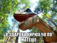  о здарова кирюх чо по матеше