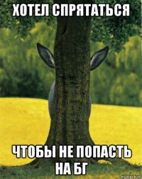 хотел спрятаться чтобы не попасть на бг