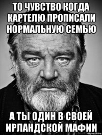 то чувство когда картелю прописали нормальную семью а ты один в своей ирландской мафии