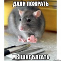 дали пожрать мышке блеать