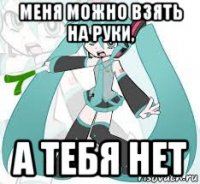 меня можно взять на руки, а тебя нет