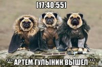 [17:40:55] *** артем гулынин вышел ***