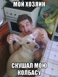 мой хозяин скушал мою колбасу