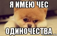я имею чес одиночества