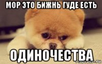 мор это бижнь гуде есть одиночества