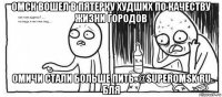 омск вошел в пятерку худших по качеству жизни городов омичи стали больше пить. @superomsk ru бля