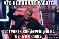 что не понял в работе... устроить конференцию на день в скайпе!!!