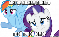 мы не можем понять твой тупой юмор