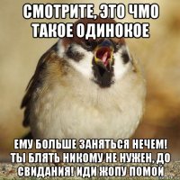 смотрите, это чмо такое одинокое ему больше заняться нечем! ты блять никому не нужен, до свидания! иди жопу помой