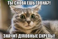 ты снова ешь говна?! значит духовные скрепы!