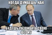 когда думаешь, как будешь развивать свою ферму