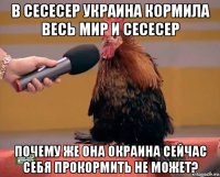 в сесесер украина кормила весь мир и сесесер почему же она окраина сейчас себя прокормить не может?