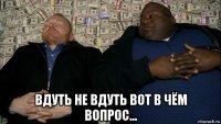  вдуть не вдуть вот в чём вопрос...