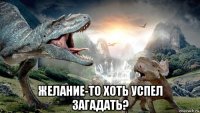  желание-то хоть успел загадать?