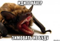 идите нахер зимовать не буду